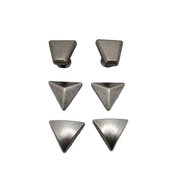 11mm Vintage Silver Triangle Rivets – Antique Zinc Alloy Studs 30 Pack