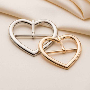 30/35/40mm Gold Silver Heart-Shaped Metal Roller Buckles 20pcs
