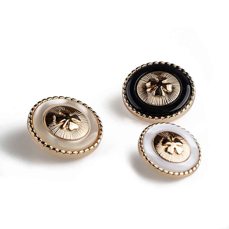 Lucky Four-Leaf Clover Resin Metal Shank Buttons for Women's Blazers 30pcs