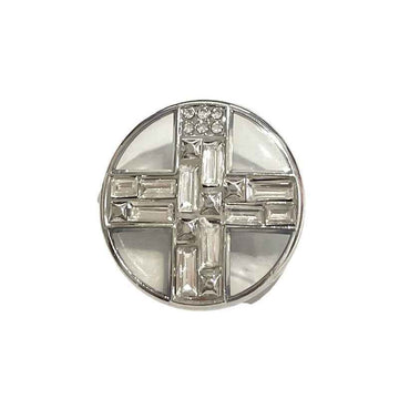 Silver Transparent Cross Crystal Rhinestone Metal Shank Buttons 48pcs