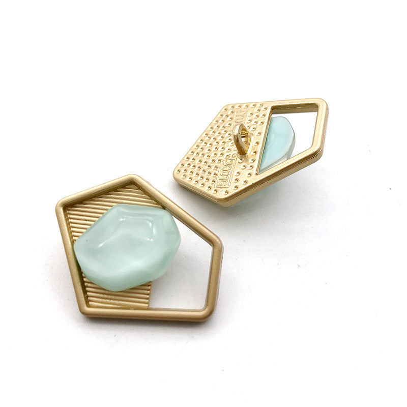 25mm Guld Uregelmæssige Metal Skaft Knapper 10stk