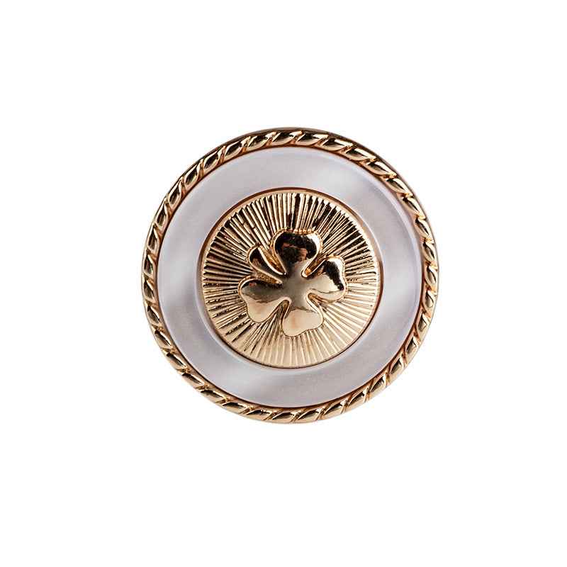 Lucky Four-Leaf Clover Resin Metal Shank Buttons for Women's Blazers 30pcs