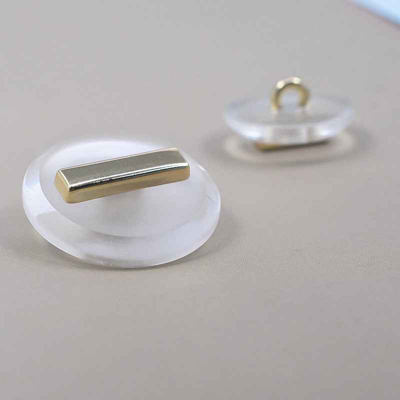 23/25mm Transparent/Black/Brown Dual-color Metal Resin Shank Buttons