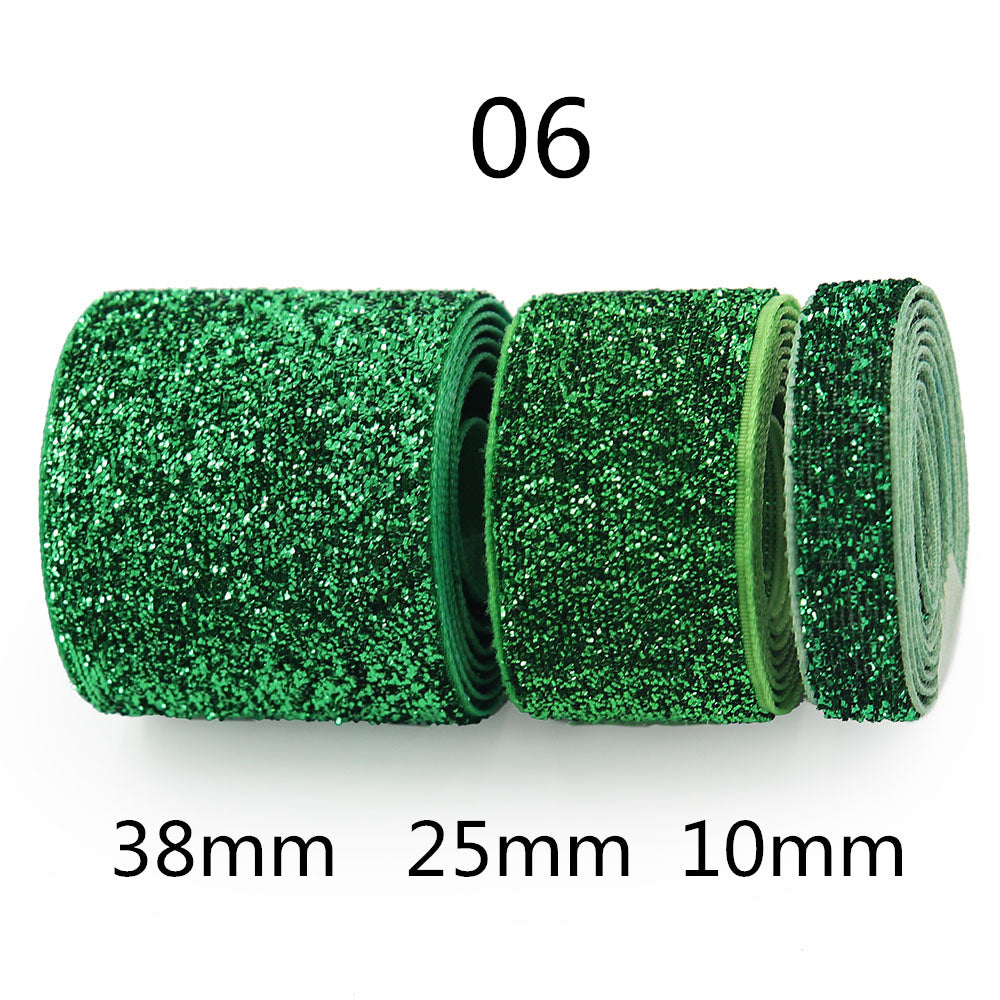 10/25/38mm Gradient Chenille Bånd med Glimmer 3 Størrelses Pakke