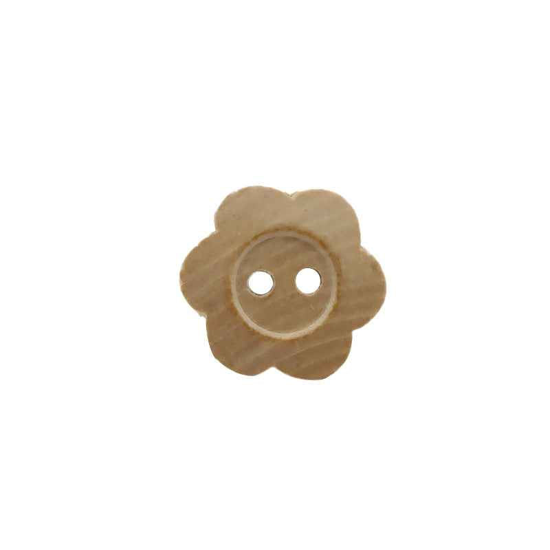 15mm Natural Wood Plum Blossom 2-Hole Buttons for Kids’ Shirts
