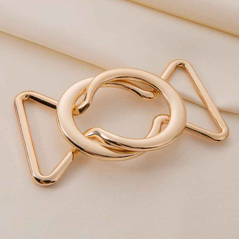 Metal Coat Belt Buckles Adjustable Waist Clasps with Rings 20pcs