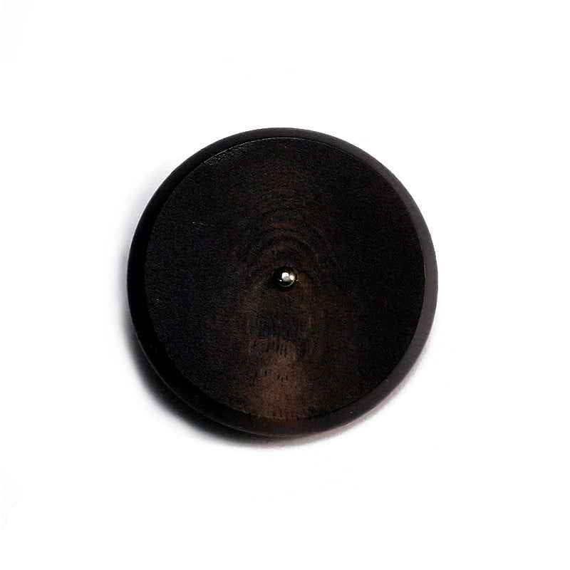 Round Flat Khaki/Black Resin Buttons with Alloy Shank - 50pcs