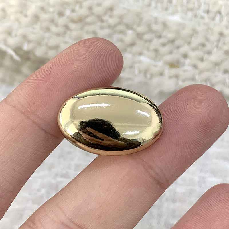 Oval Smooth Gold Alloy Shank Buttons for Sweaters 48 Pack