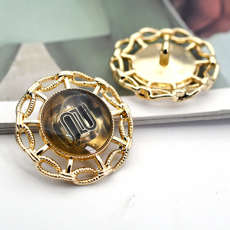 Butoane cu tijă metalică literă M de 18/23mm pentru costume și paltoane 10 bucăți