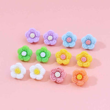 13mm Colorful Flower Plastic Buttons for Baby Kids Clothing-42pcs