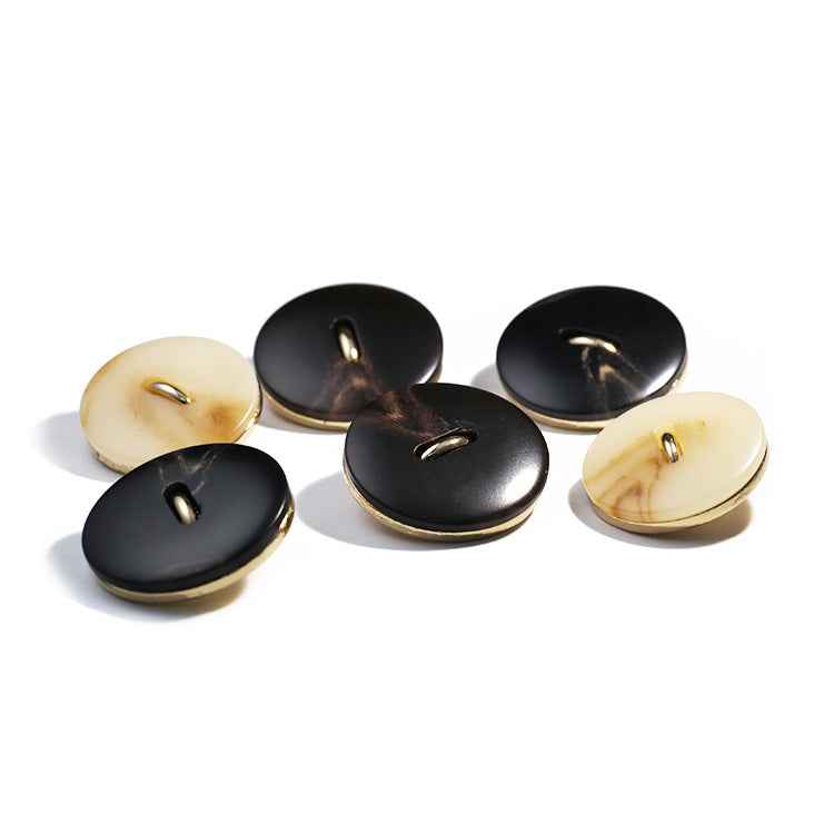 18mm/23mm/25mm Round Resin Buttons with Gold Alloy Shank 20pcs