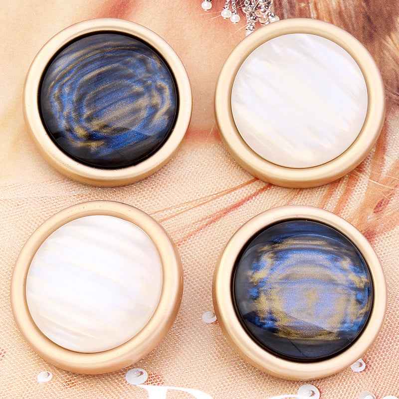 15-28mm Cat's Eye Gemstone Shank Buttons Gold White & Blue-Black 36pcs