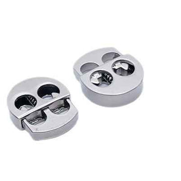 Zinc Alloy 2-Hole Cord Lock Adjustable Metal String Fastener 10PCS