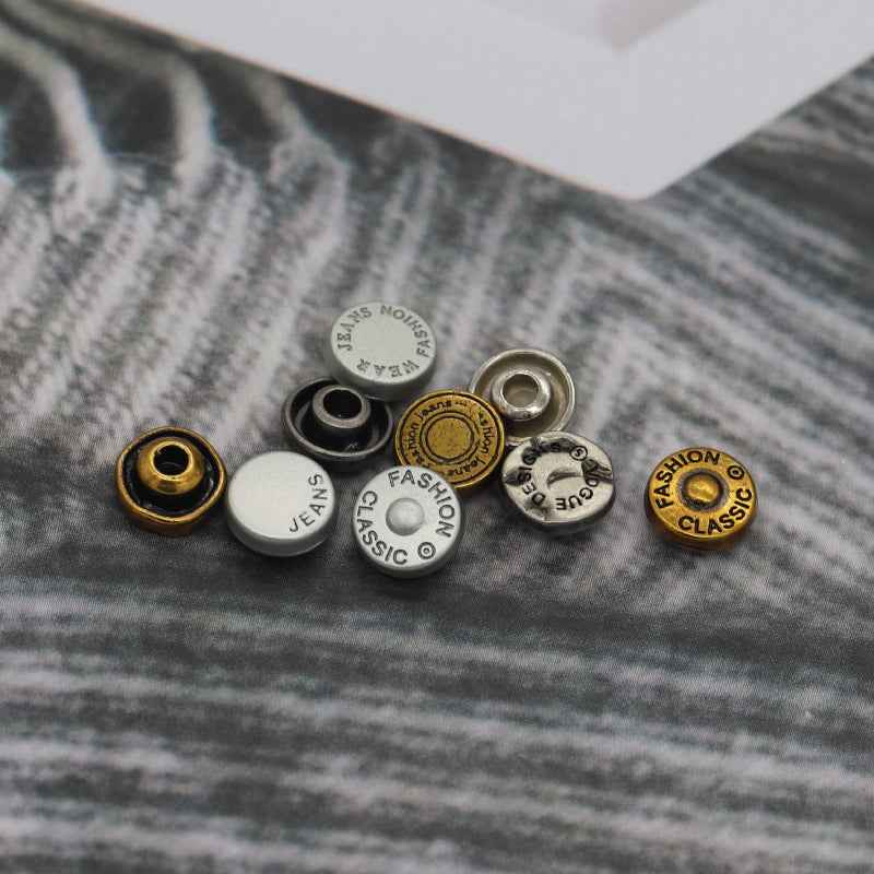 Retro Denim Studs 8mm Metal Rivets (4 Colors,100pcs) for DIY Belts,Jeans