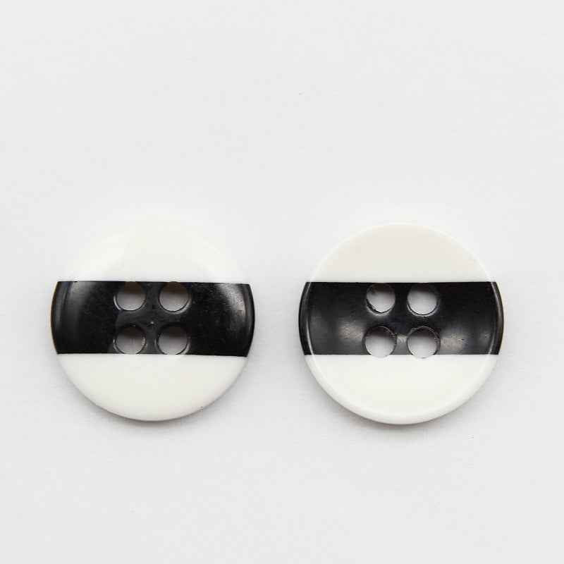 10/11.5/12mm Dual-Tone Round 4-Hole Resin Buttons 100pcs