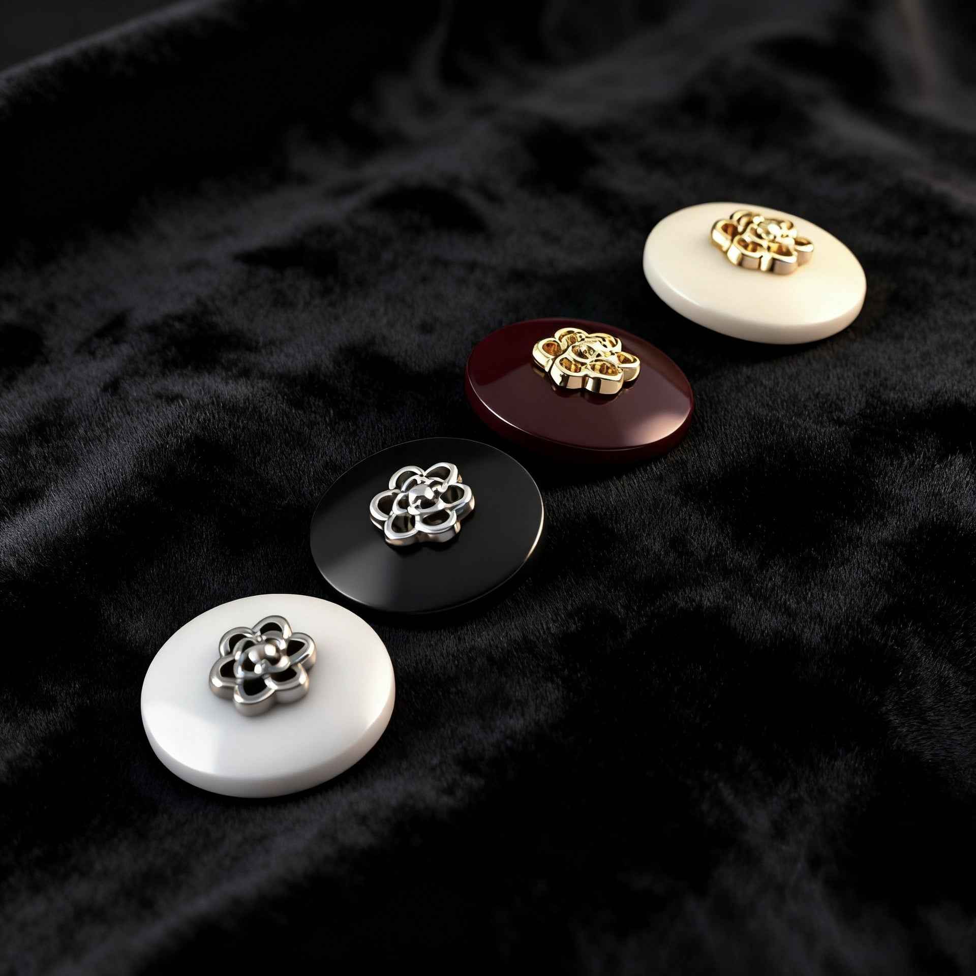 Round Resin Buttons with Metal Shank 30pcs 18mm/20mm/23mm