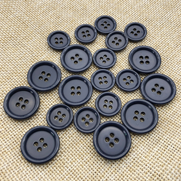 20mm kulaté 4 dírkové námořnicky modré pryskyřičné luxusní manžetové knoflíky 100 ks