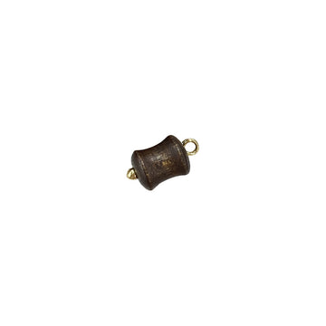 8mm Brown Chinese Hanfu Qipao Concave Cylinder Wooden Buttons 20pcs