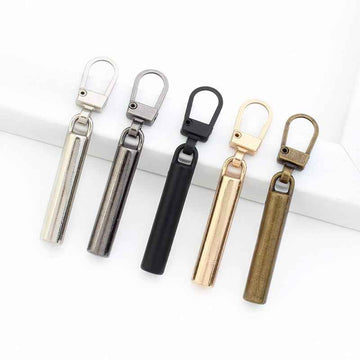 50mmx6mm Detachable Metal Zipper Pulls 15pcs Slim Replacement Sliders