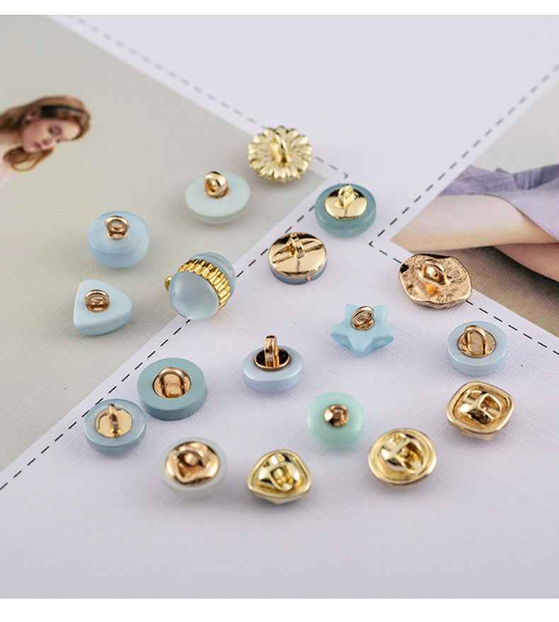 11.5MM Metallic Floral Resin Shank Buttons 60pcs for Shirts Sweaters