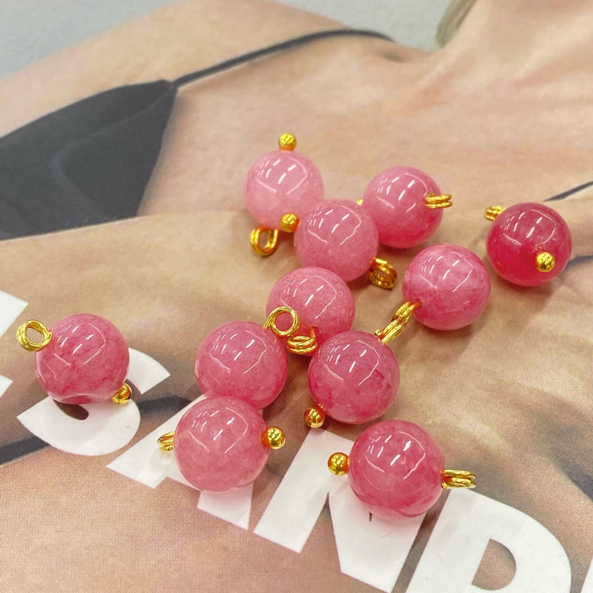 10mm čínské styl přírodní nefritové kamenné knoflíky 20ks