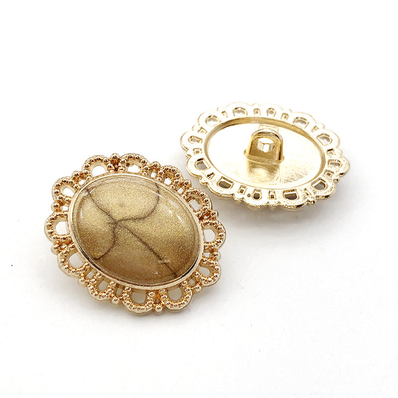 25mm Guld Uregelmæssige Metal Skaft Knapper 10stk