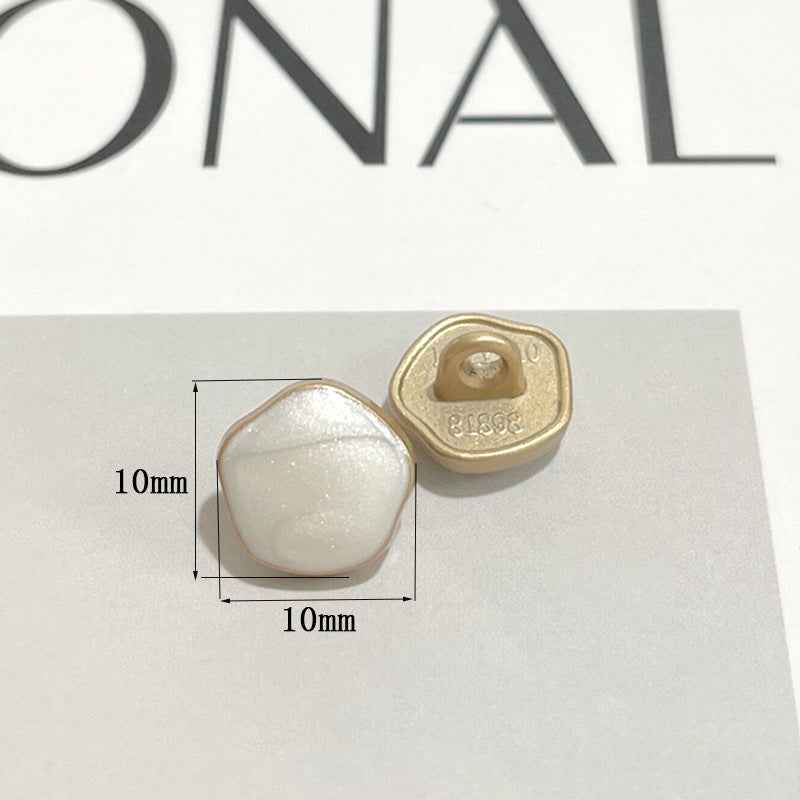 Pearl Black/White Metal Shank Buttons 10mm for Shirts Blouses Sheer Dresses