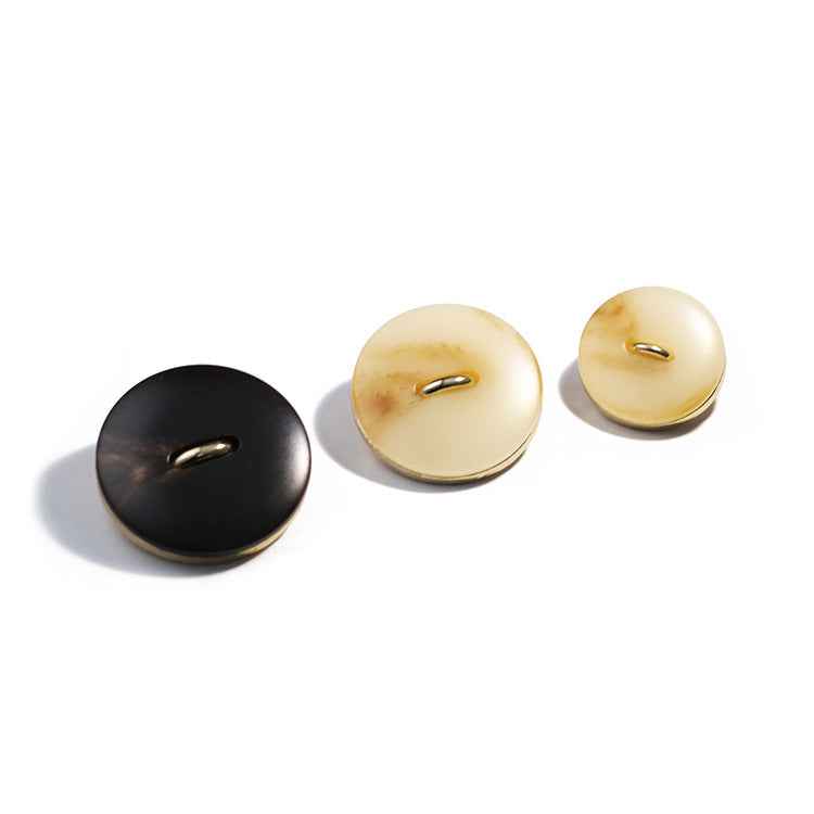 18mm/23mm/25mm Round Resin Buttons with Gold Alloy Shank 20pcs