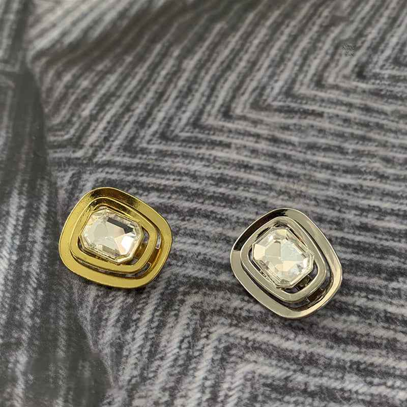 Luxury Gemstone Gold/Silver Alloy Shank Buttons for Women's Coats 50 Pack