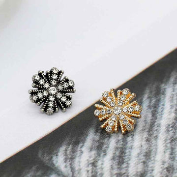 12mm Snowflake Rhinestone Metal Shank Buttons  for Women's Blouses 50PCS