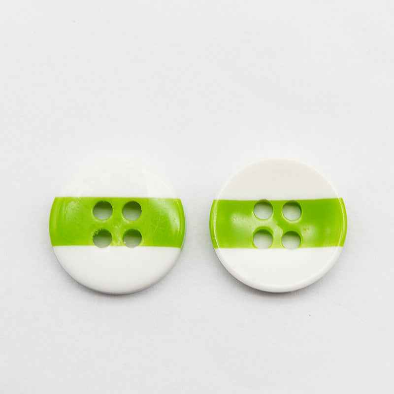 10/11.5/12mm Dual-Tone Round 4-Hole Resin Buttons 100pcs