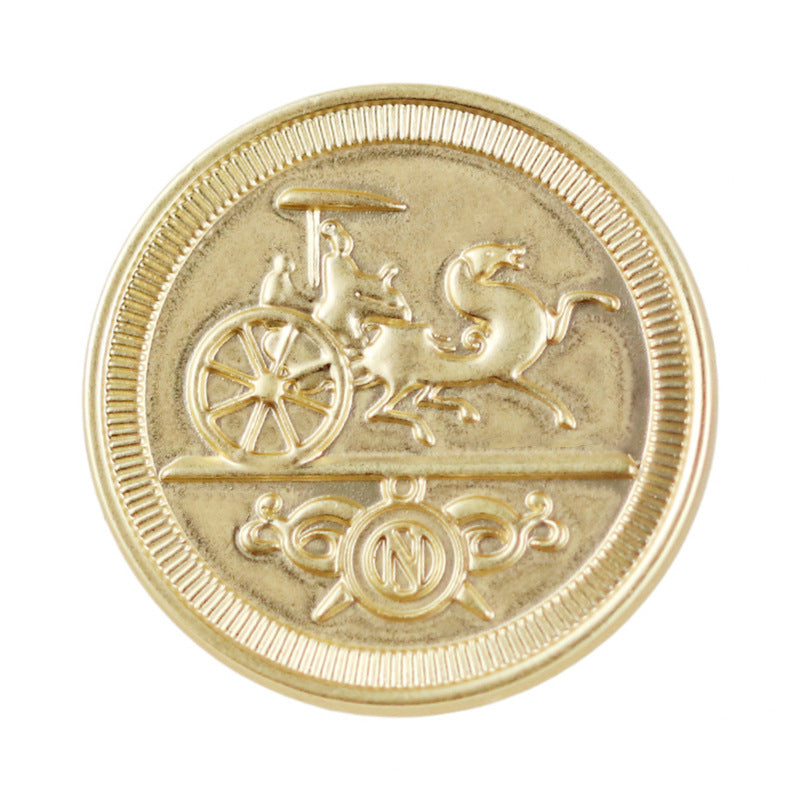 Butoane metalice rotunde cu model embosat, aur mat 15/25MM, 20 bucăți