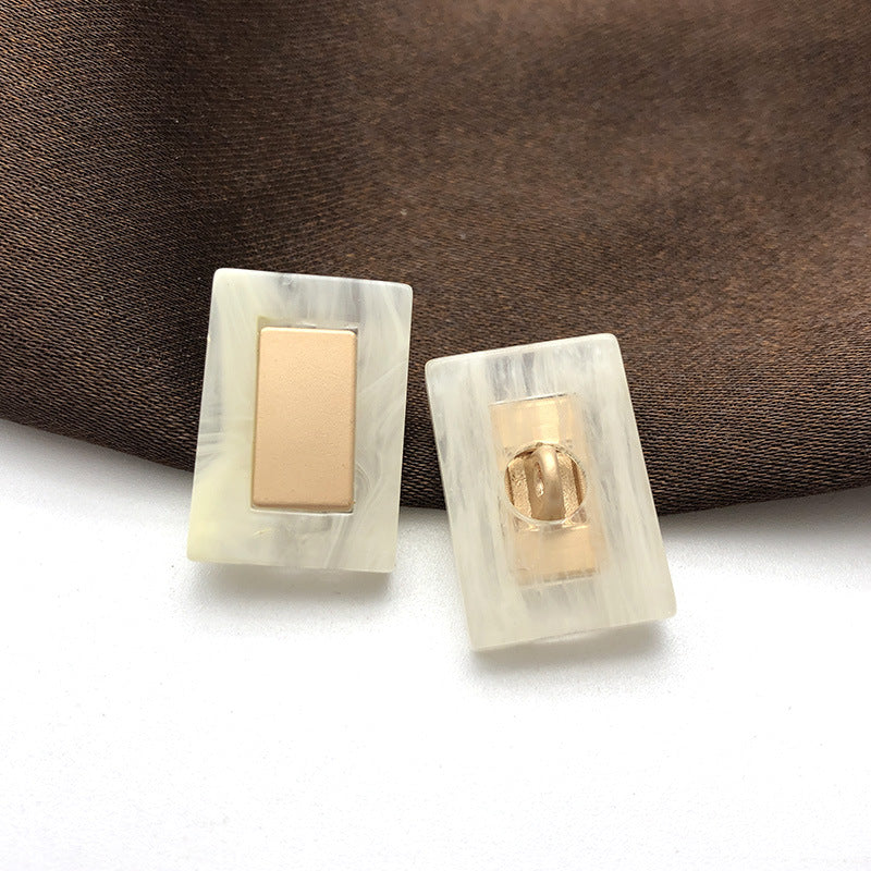 22mm ristkülikukujuline beež vaigust metallist nööbikinnitus 12 tk