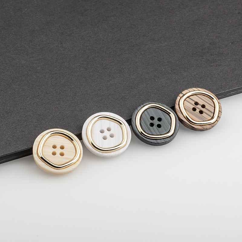 4-Hole Metal-Resin Combo Buttons  for Men’s Suits Pants 40-Pack