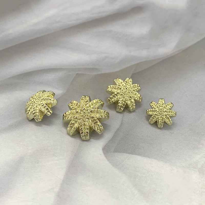 Gold Silver Metal Leaf Shank Buttons for Sweaters Cardigans 48 Pack