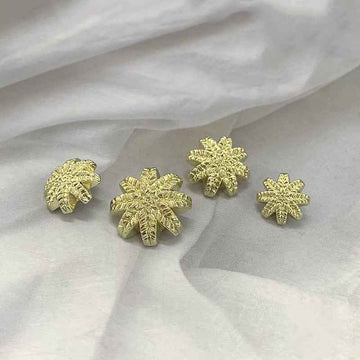 Gold Silver Metal Leaf Shank Buttons for Sweaters Cardigans 48 Pack