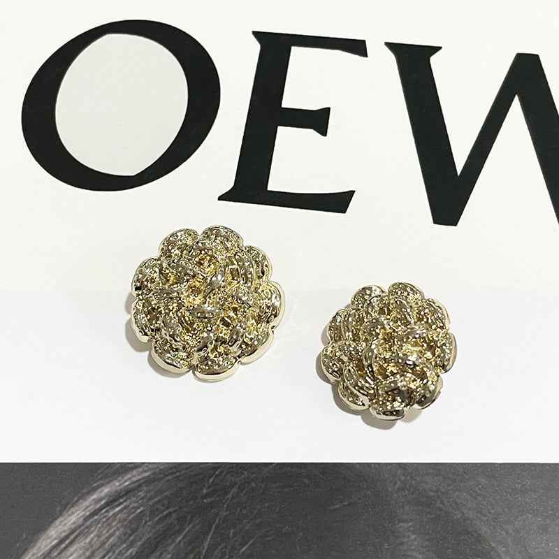 Golden Silver Spiral Flower Metal Shank Buttons for Cardigans 48pcs