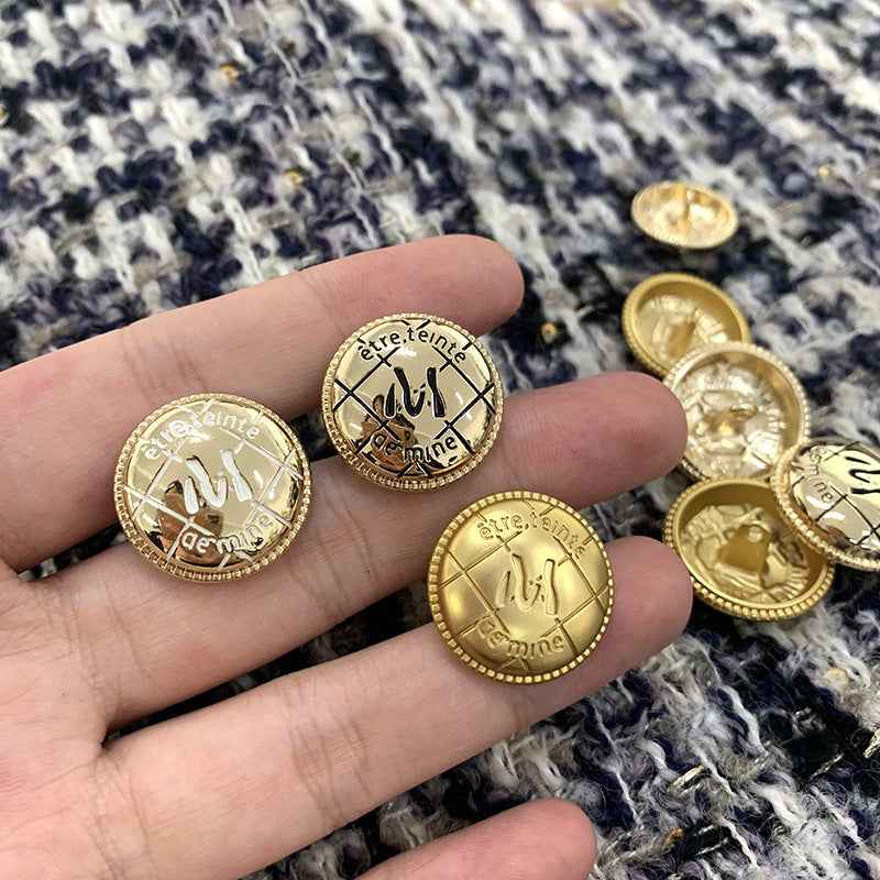 M-Letter Circle Metal Hand-Sewn Buttons 48pcs (15mm/18mm/21mm/23mm)