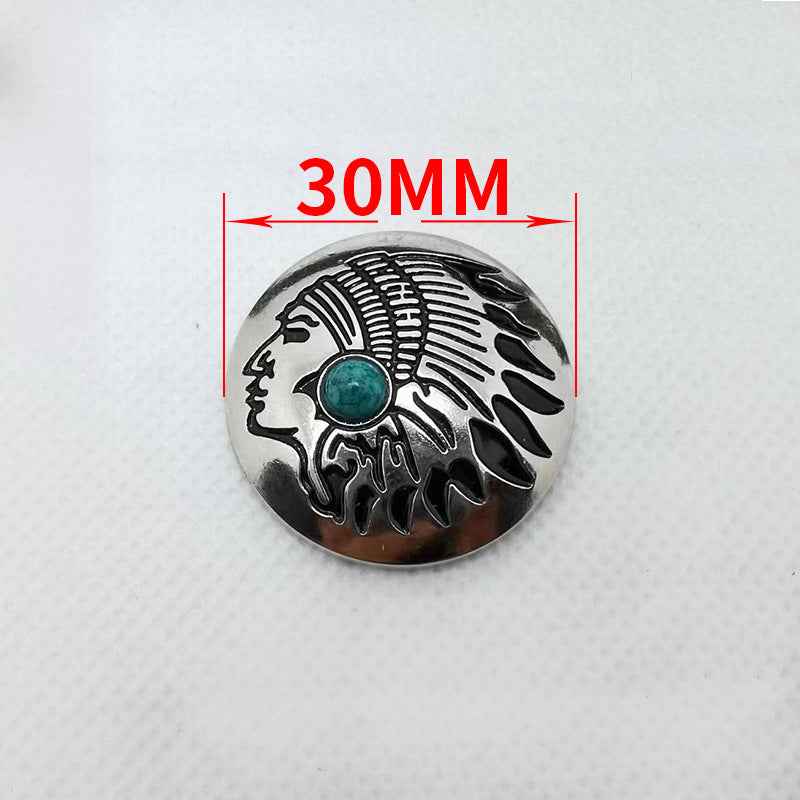 30MM Shiny Silver Alloy Native American Turquoise Screw Rivets 20 Pack