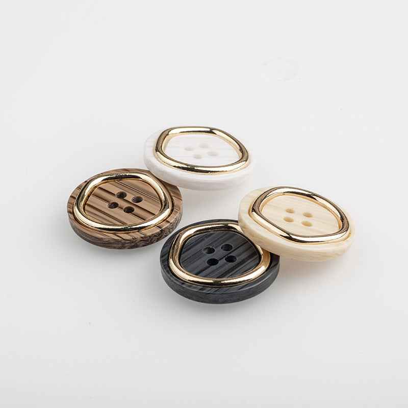 4-Hole Metal-Resin Combo Buttons  for Men’s Suits Pants 40-Pack
