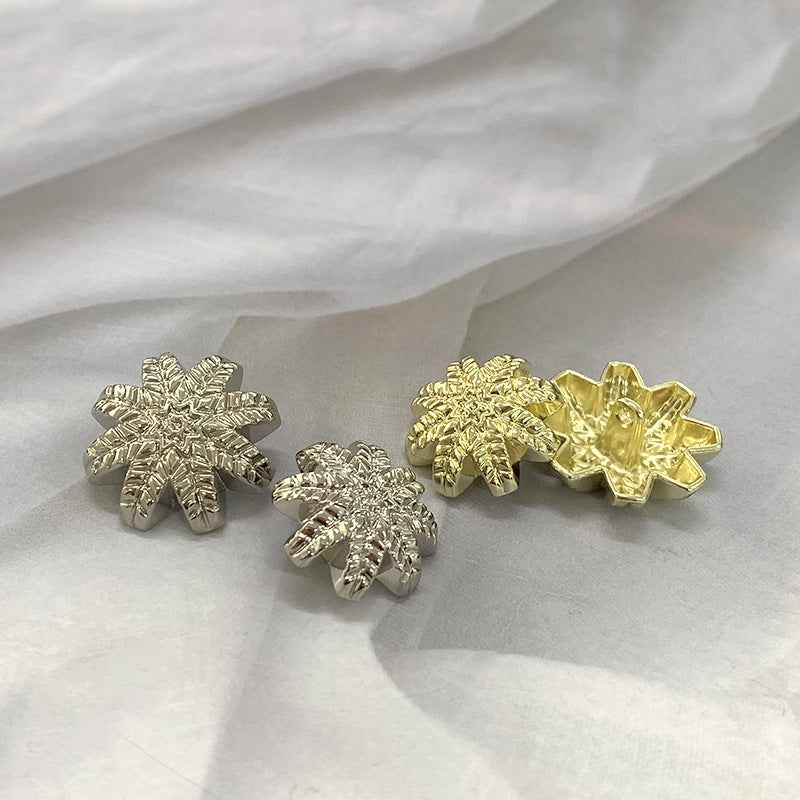 Gold Silver Metal Leaf Shank Buttons for Sweaters Cardigans 48 Pack