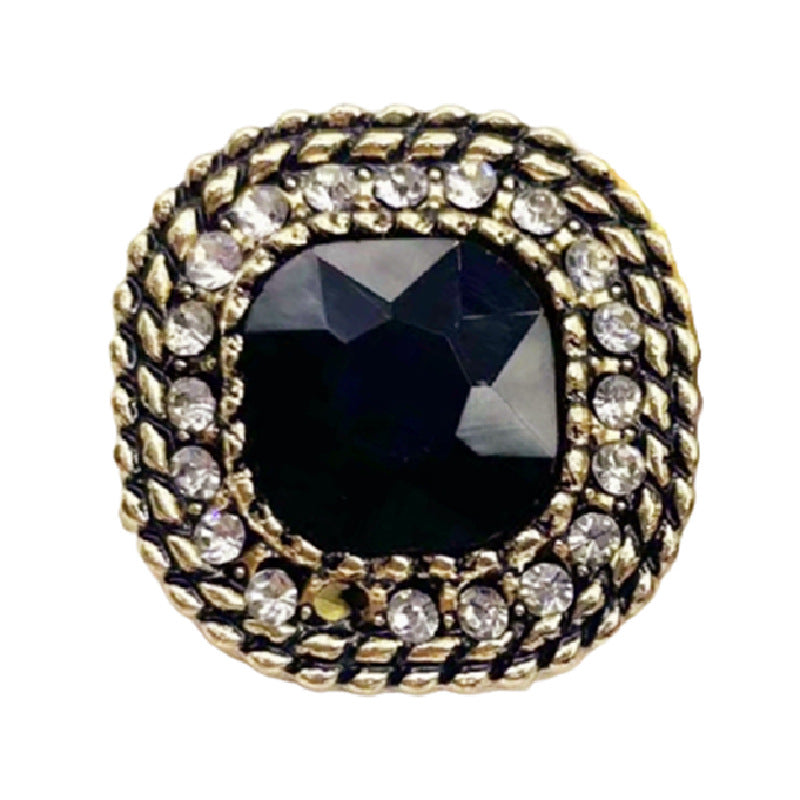 18-25MM Vintage diamantové čtvercové kovové knoflíky 12ks