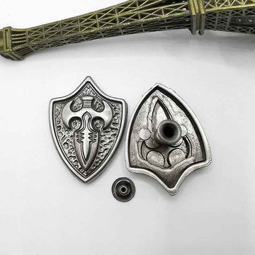 Vintage Silver Cross Shield Studs Gothic Punk Rivet Leather Belt 20pcs
