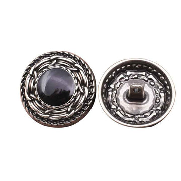 18/20/23/25mm Black Distressed Metal Shank Buttons 40 Pack