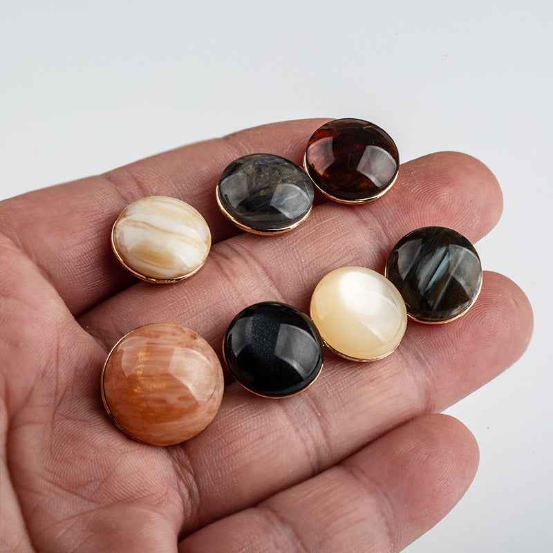 Round Resin Buttons with Metal Backing & Shank 60pcs for Women