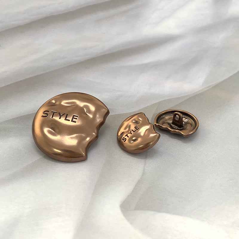 Vintage Semi-Circular Metal Shank Buttons 48pcs (18mm/20mm/35mm)