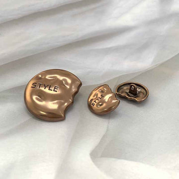 Vintage Semi-Circular Metal Shank Buttons 48pcs (18mm/20mm/35mm)