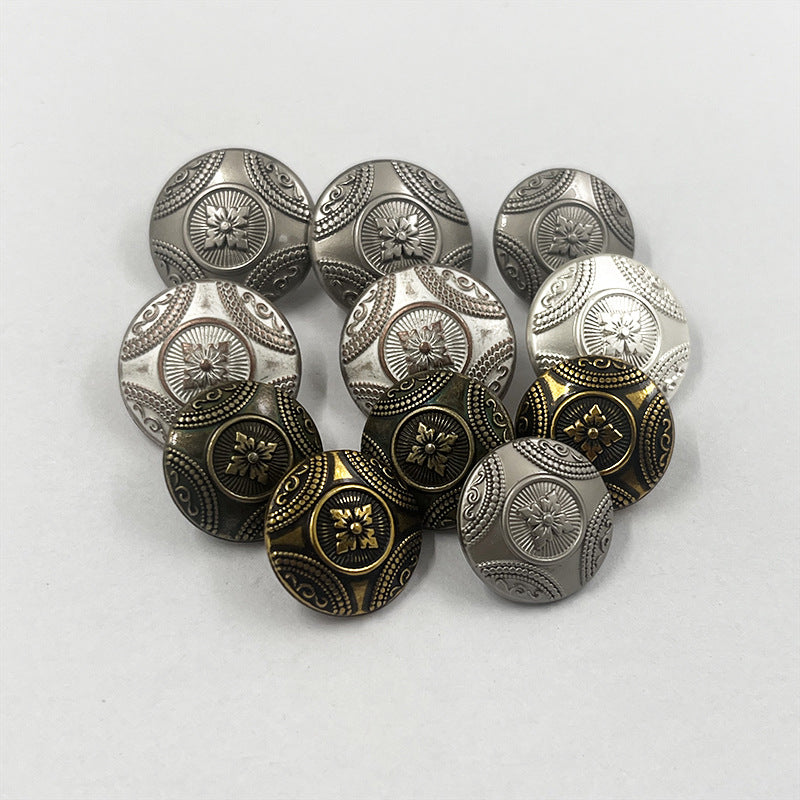 15mm 18mm Κινέζικα Ρετρό Κουμπιά Μεταλλικά με Σχέδιο Λουλουδιού 50 τεμ.