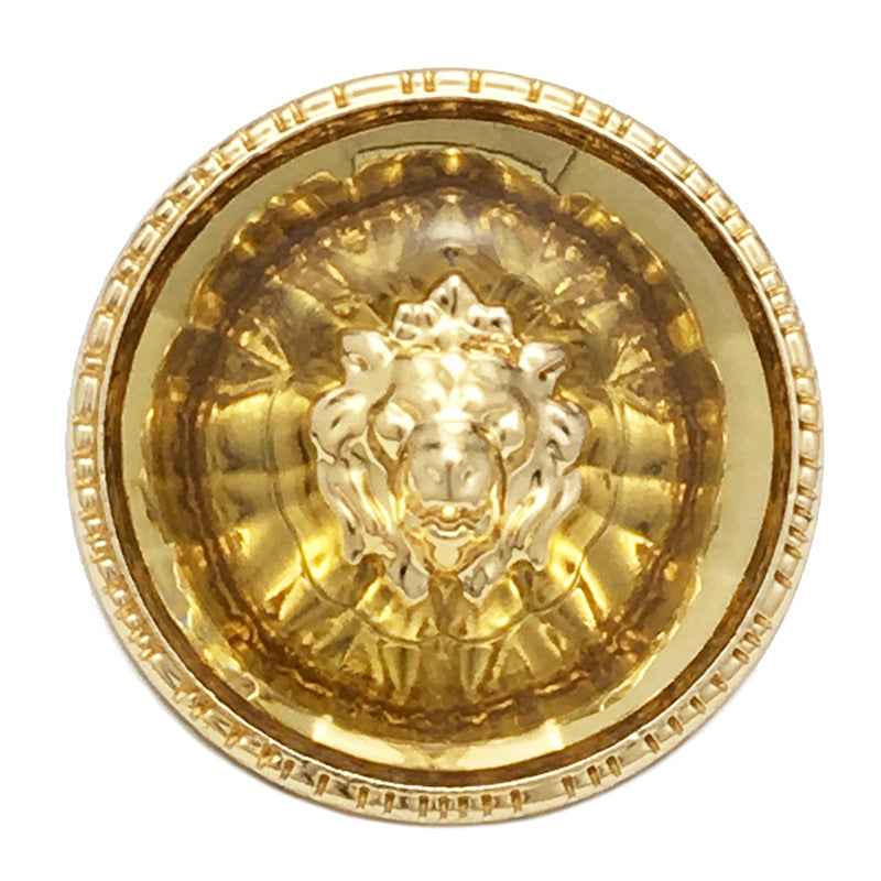 Gold/Silver Lion Head Round Metal Transparent Resin Shank Buttons 20PCS