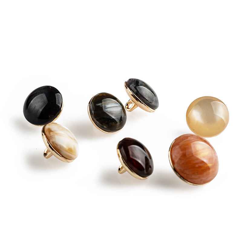 Round Resin Buttons with Metal Backing & Shank 60pcs for Women